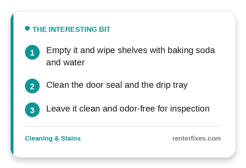 Cleaning a Rental Refrigerator Top to Bottom Before You Leave — key takeaways