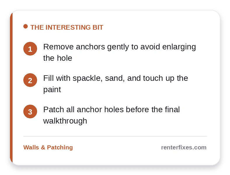 Anchor Screw Holes: How to Patch Them Before Move-Out — key takeaways