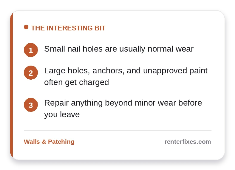 What Kind of Wall Damage Will Your Landlord Charge For? — key takeaways