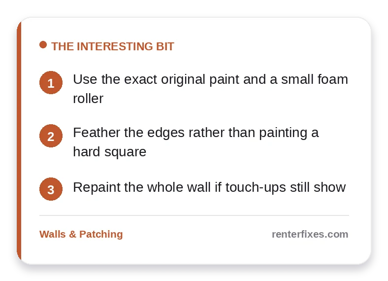 How to Touch Up Wall Paint Without It Looking Patchy — key takeaways