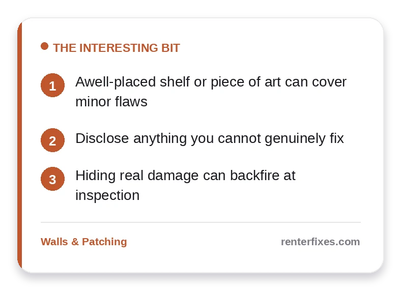 How to Hide Wall Damage You Can’t Fully Repair Before Move-Out — key takeaways