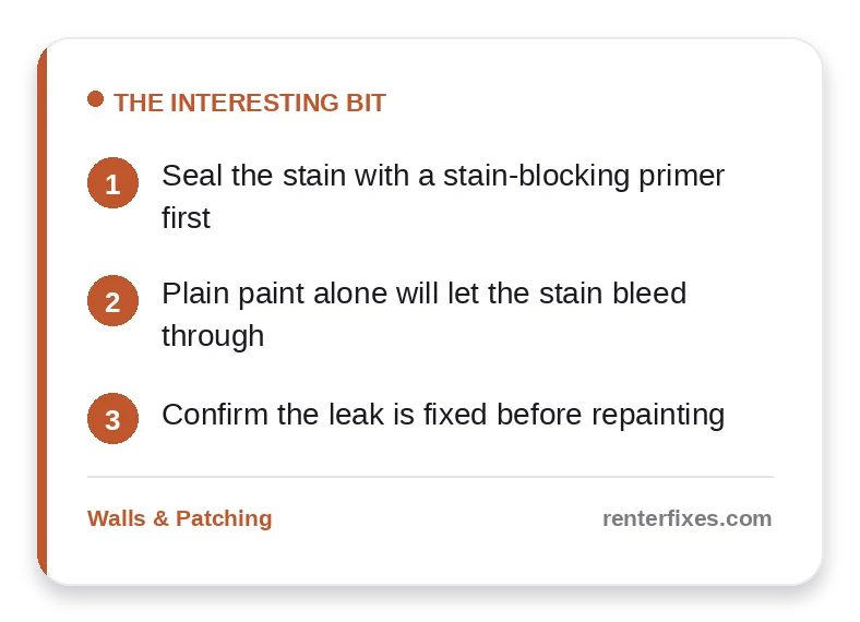 Painting Over Water Stains on Rental Walls — key takeaways