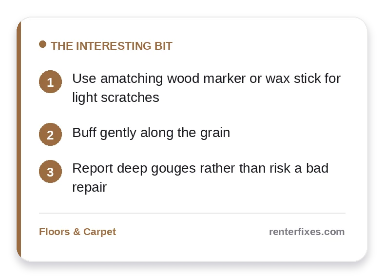 Scratched Hardwood Floors in a Rental: Your Fix Options — key takeaways