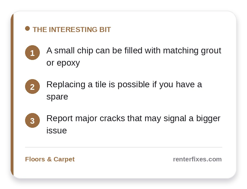 How to Repair a Tile That Has Cracked in Your Rental — key takeaways