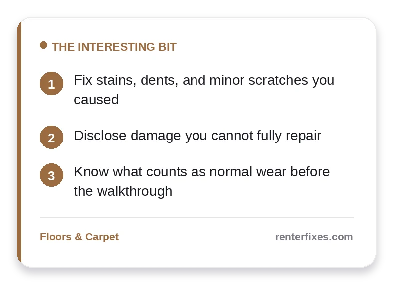 Rental Floor Damage Checklist: What to Fix vs. What to Disclose — key takeaways