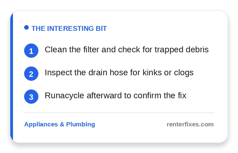 Why Is My Dishwasher Not Draining? Renter Fixes That Work — key takeaways