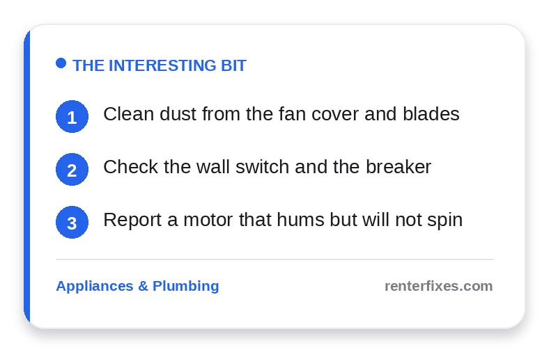 Bathroom Exhaust Fan Not Working? Easy Renter Fixes — key takeaways